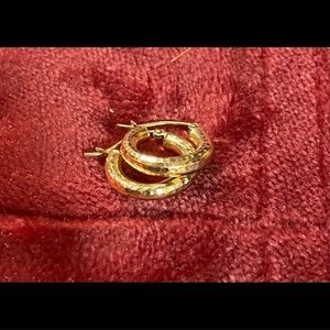 14k real yellow gold hoop earrings